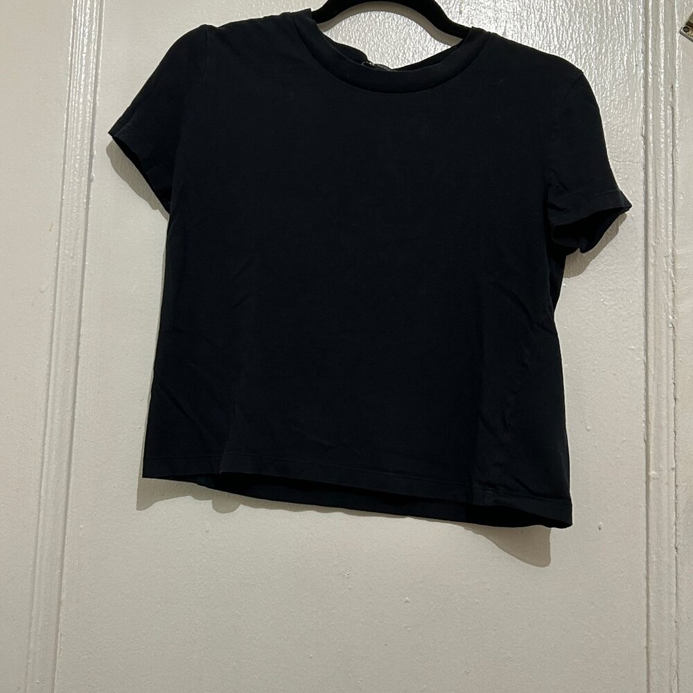 Black Zara Cropped T-Shirt | Size Small - Picture 3 of 3